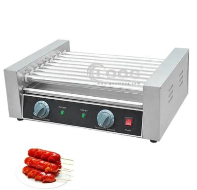 China Sausage rollers grill Commercial Electric Stainless Steel 7 Roller Hot Dog Roller Grill Machine Sausage Dog Grill Maker Supplier for sale