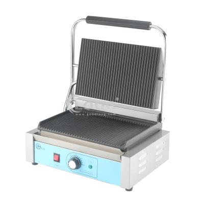 China Hotels Hot Sale Factory Price Sandwich Grooved Contact Ggrill Panini Press Machine Commercial Electric Contact Grill for sale