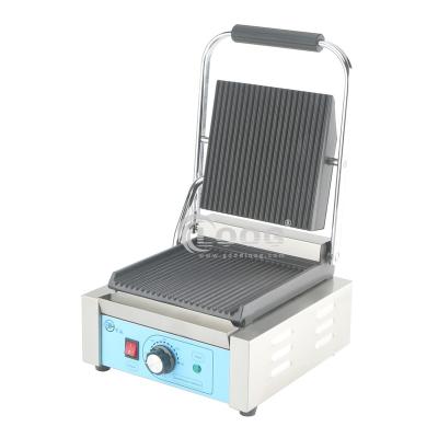 China Hotels Wholesale Kitchen Equipment High Quality Beef Steek Grill Commercial Panini Grill Single Plate Electric Contact Grill for sale