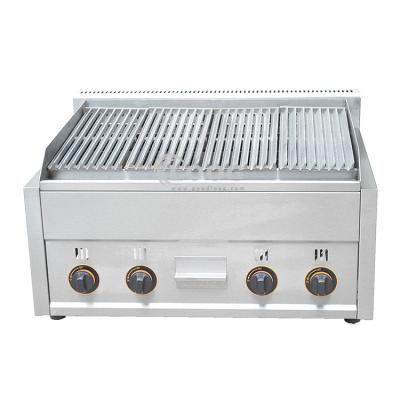 China Food Shop Best Professional Kitchen Equipment Commercial Char Broil Natural Gas Lava Rock Grill Machine CounterTop Gas BBQ Grill for sale