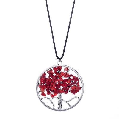 China Europe and America Jewelry Alloy Rubbish Tree of Life Necklace Bohemian Friendship Personalized Beads Women's Stone Necklace for sale