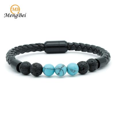 China NEW Vintage Punk Braided Steel Wire Bracelet Magnetic Buckle Simple Style Fashion Bracelet Men Bracelet for sale