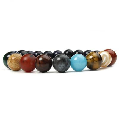 China CLASSIC Eight Planets Beads Bracelet Universe Natural Stone Yoga Solar Chakra Bracelet For Men Jewelry Drop Shipping for sale