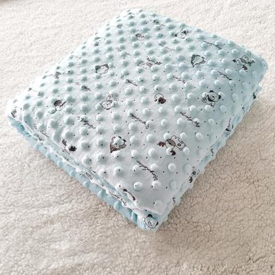 China Anti-Pilling High Quality 100% Polyester Dot Super Soft Organic Minky Baby Covering For Newborns for sale