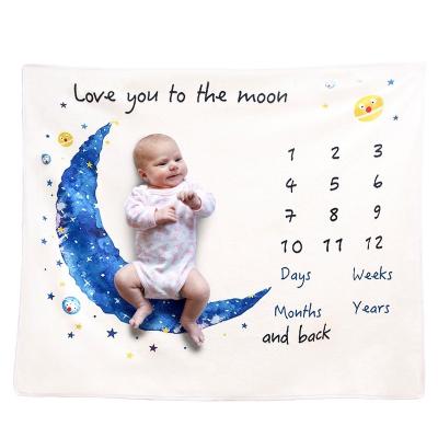 China PORTABLE Hot Selling Customized Minky Baby Monthly Milestone Blanket for sale