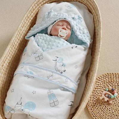 China PORTABLE Wrap Organic Soft Baby Blanket Dot Minky High Quality Cotton Polyester For Newborns for sale