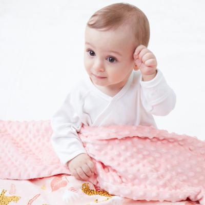 China PORTABLE Sublimation Baby Wrap Organic Soft Blanket Dot Minky High Quality Custom Print For Newborns for sale