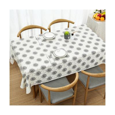 China Waterproof Oil-proof No-Wash Household Products Oil-proof Plastic Lace PVC Table Cloths For Dining Room for sale