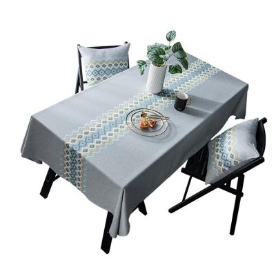 China Household Products Cotton Linen Polyester Blend Tablecloth Pastoral Tablecloth For Dining Room for sale