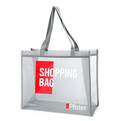 China Modern Design Mesh Exposure Universal Waterproof Foldable Nylon Tote Shopping Bag Exposure Nylon for sale