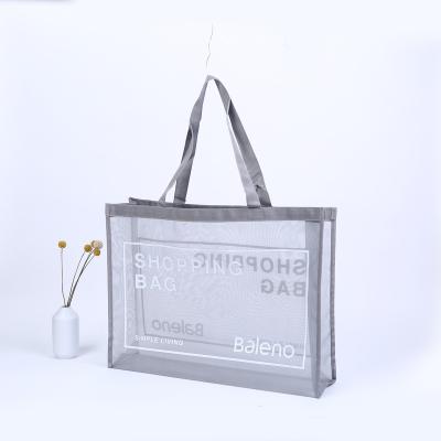 China Newest Reusable Clear Nylon Mesh Exposure Bags Handbag Tote High Quality Clear Shopping Bag for sale