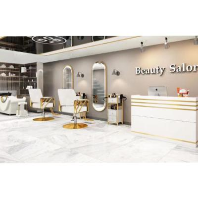 China Modern Modern White And Gold Salon Furniture Set Customized Personalized Hair Salon Equipment Set for sale