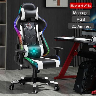 China Recliner (Height) Adjustable Massage Computer Chair RGB Gaming Chair With Footrest for sale