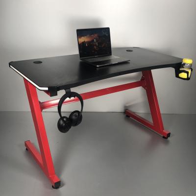 China (Size)Adjustable Modern Carbon Fiber Computer Desks RGB Gaming Desk With LED Lights for sale