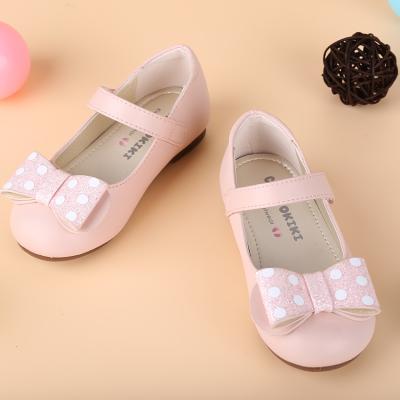 China Princess Shoes Simple Polka Dot Bow Kids Girl's Flat Shoes Lightweight Girls' Shoes for sale