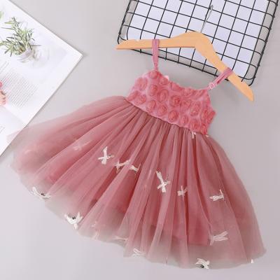 China Suspender Skirt Girls' Bride Dress Dragonfly Flower Embroidered Princess Dress for sale