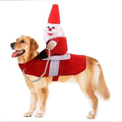 China Viable Pet Cat Dog Costume Funny Santa Claus Costume Cat Dog Novelty Christmas Clothes Chihuahua Pug Yorkshire Costume for sale