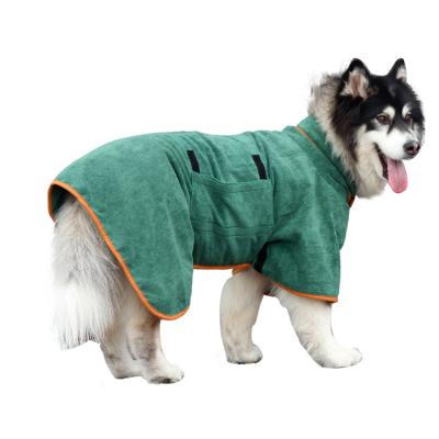 China Durable Dog Bathrobe For Small Medium Large Dogs Super Soft Absorbent&Fast Pet Bath Towel Soft Warm Puppy Drying Coat Adjustable Chest for sale