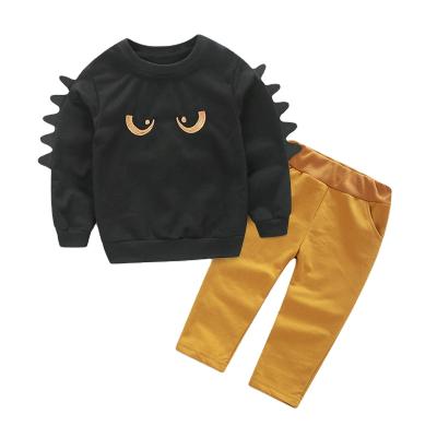 China Normcore / Thick Cotton Cartoon Long Sleeve Cartoon Small Monster Small Eyes Minimalist Cute Baby Set for sale