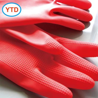 China High Quality Double Sided Use Household Latex Waterproof Gloves For Cleaning for sale