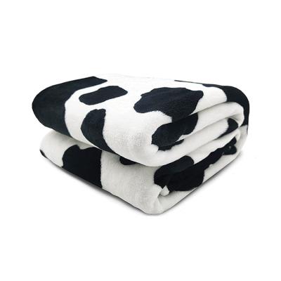 China Anti-bacteria Hotsale Sofa Bed Cozy Leisure Black And White Cowhide Flannel Fleece Cow Print Sofa Cover for sale