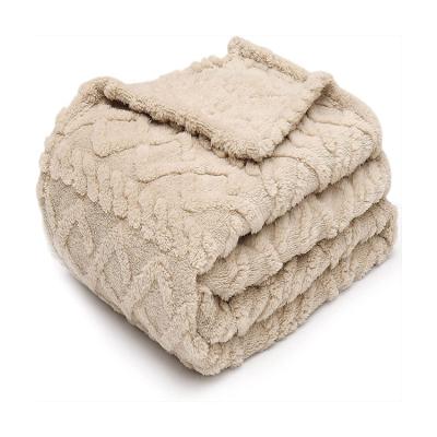 China Anti Dust Mite All Season Machine Washable Indoor Winter Bed Sofa Polyester Fleece 3D Sherpa Throw Blanket for sale