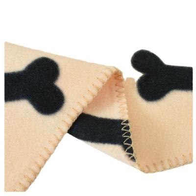 China Sustainable Double Faced Soft Fleece Blanket Anti-Pilling Print Bone Warm Dog &Cat Pet Beds Accessories for sale