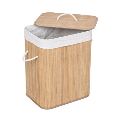 China Traditional Bamboo Dirty Clothing Storage Basket Laundry Basket Clothes Storage Basket for sale