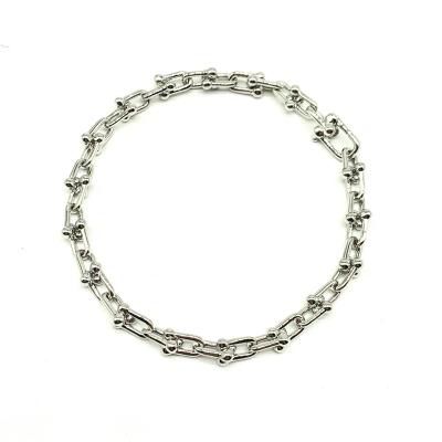 China Vintage B0004 U Shape T Gold 925 Silver Brand Charm Bangle Bracelet for sale