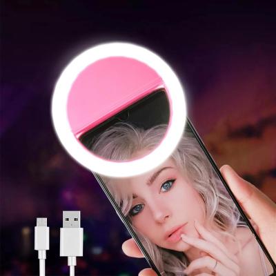 China Mini Led Selfie Ring Light Novelty Makeup Lights Led Selfie Lamp Mobile Phones Photo Night Light for sale