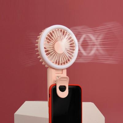 China Mini USB Clip Fan Beauty Sufficiency Light Fan Mobile Phone Clip Portable Air Cooler for sale