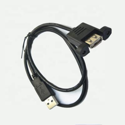 China COMPUTER USB 2.0 A Male To A Female Panel Mount Screw Extension Cable for sale