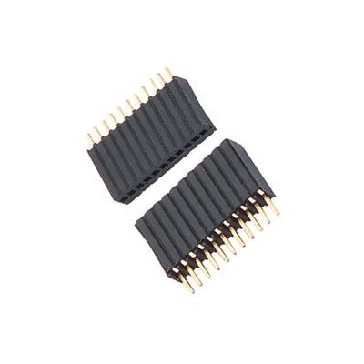 China Phosphor Bronze Or Brass Female Header H8.5mm Double Rows 1.27x2.54mm Straight DIP Type Female Y Header for sale