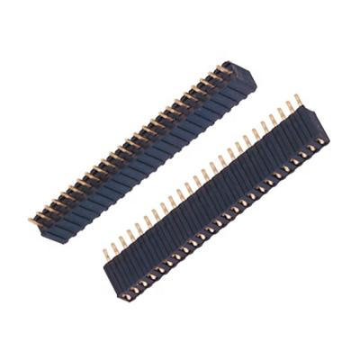 China Phosphor Bronze Or Brass Header H4.6mm Female Single Row 2.54mm Straight DIP Type for sale