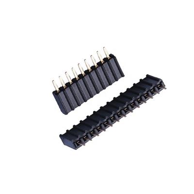 China Phosphor Bronze or 1.27x2.54 Brass Female Straight Type H4.6 Header DIP Y Female Connector Double Rows for sale