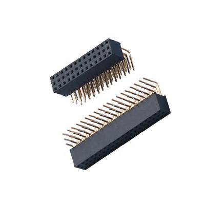 China Phosphor Bronze or 2.54mm Header H8.5 Brass Right Angle 2.0mm Triplex Female DIP Rows Female Connector for sale