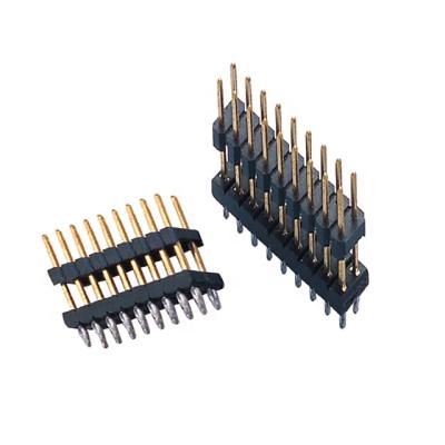 China PCB Circuit Connect 2.54 H2.0 Pin Header Dual Row Plastic Plastic PCB Straight DIP for sale