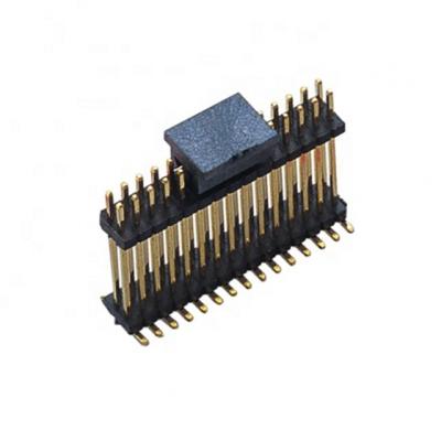 China PCB 1.27mm H1.0 H1.5 H2.0 H2.5 Double Rows Dual Pin Header Plastic PCB SMT Connector Type for sale