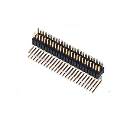 China PCB Circuit Connect 1.27mm Dual Rows 1.27 Right Angle Pitch Pin Header Surface Mount Gold Plated Terminals 90 Degree Connector for sale