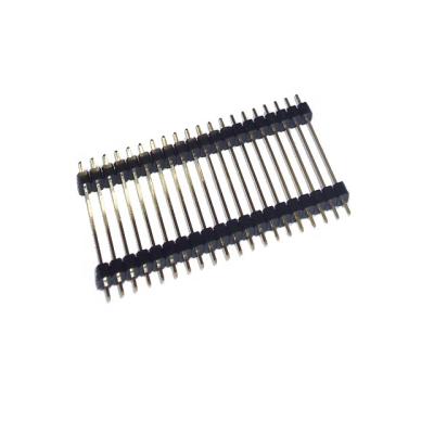 China PCB Circuit Connect 1.27mm Header H2.5 Single Array Double Layer Solder 20mm Straight Pitch for sale