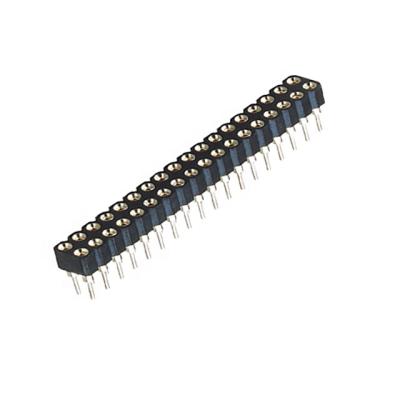 China PCB Circuit Connect 2.54 Machine H3.0 L7.43 Female Header Round Straight Double Pin Row for sale