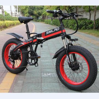 China 48V 14Ah Motor Fat Snow Aluminum Alloy Frame 20Inch Brushless Standard Multifunctional Foldable Type 4 Tire Electric Bike for sale