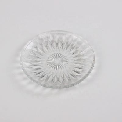 China High Quality Disposable Crystal Turkish Glass Charger Dishes Clear Dinner Dish For Table Deco for sale