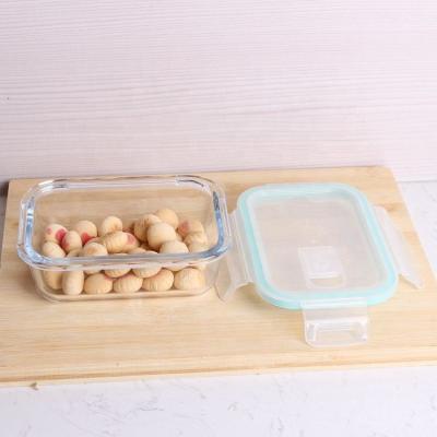 China Hot Selling Freshness Preservation Small Pyrex Borosilicate Glass Food Storage Container Box With PP Lid for sale