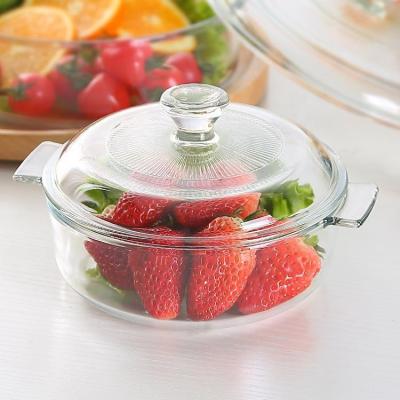 China High Sustainable Borosilicate Glass Cooking Pot With Lid Kitchen Use Glass Casserole Dish for sale