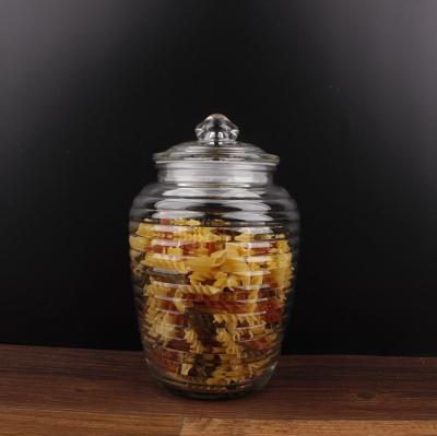 China 2200ml Clear Lid Cylinder Jar Wholesale Glass Sealed Container Food Grade Freshness Preservation for sale