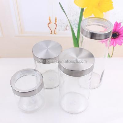 China Freshness Preservation Promotional Clear Airless Glass Mason Jar For Biscuit Storage Cookie Container 900ml/1300ml/1770ml/2150ml for sale