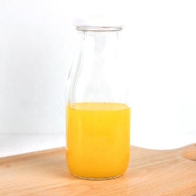 China Cool Freshness Keeping Milk Bottle Glass With Metal With Straw for sale