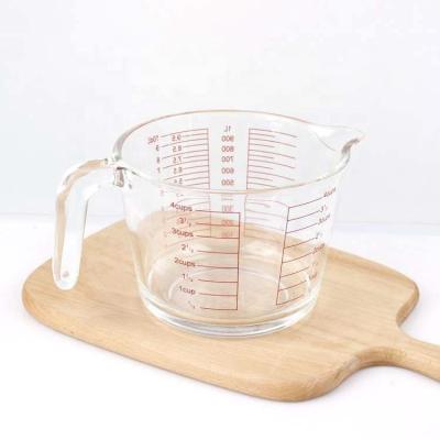 China Contemporary Pyrex 4 Cup Glass Measuring Cup Jug With Handle for sale