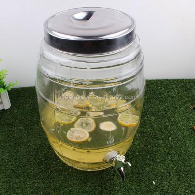 China Wholesale Freshness Keeping Wine & Lemonade & Juice Dispenser Beverage Dispenser Glass Beverage Used Glass Jar for sale